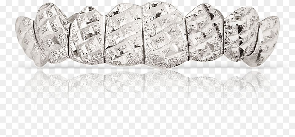 Polished Diamond Cut White Gold Teeth Transparent Diamond Grillz, Accessories, Gemstone, Jewelry, Bracelet Free Png Download