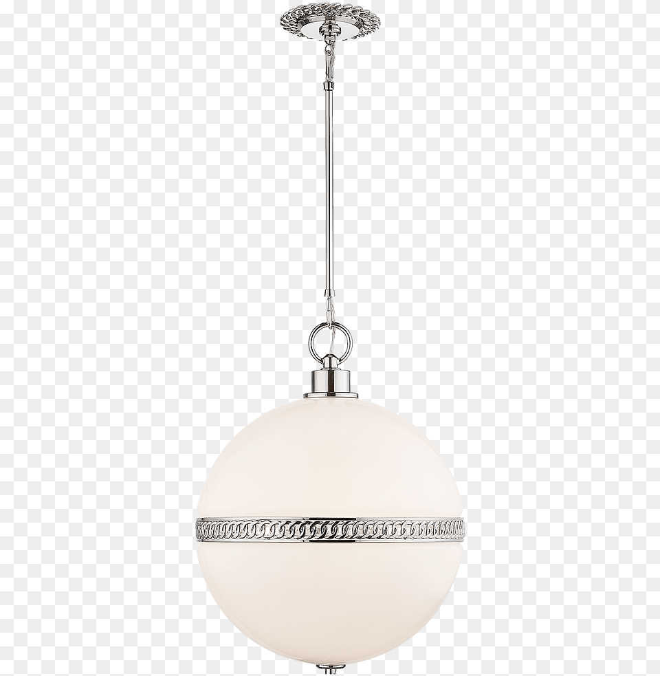 Polished Nickel Large Glass Pendant, Lamp, Light Fixture, Chandelier Png Image