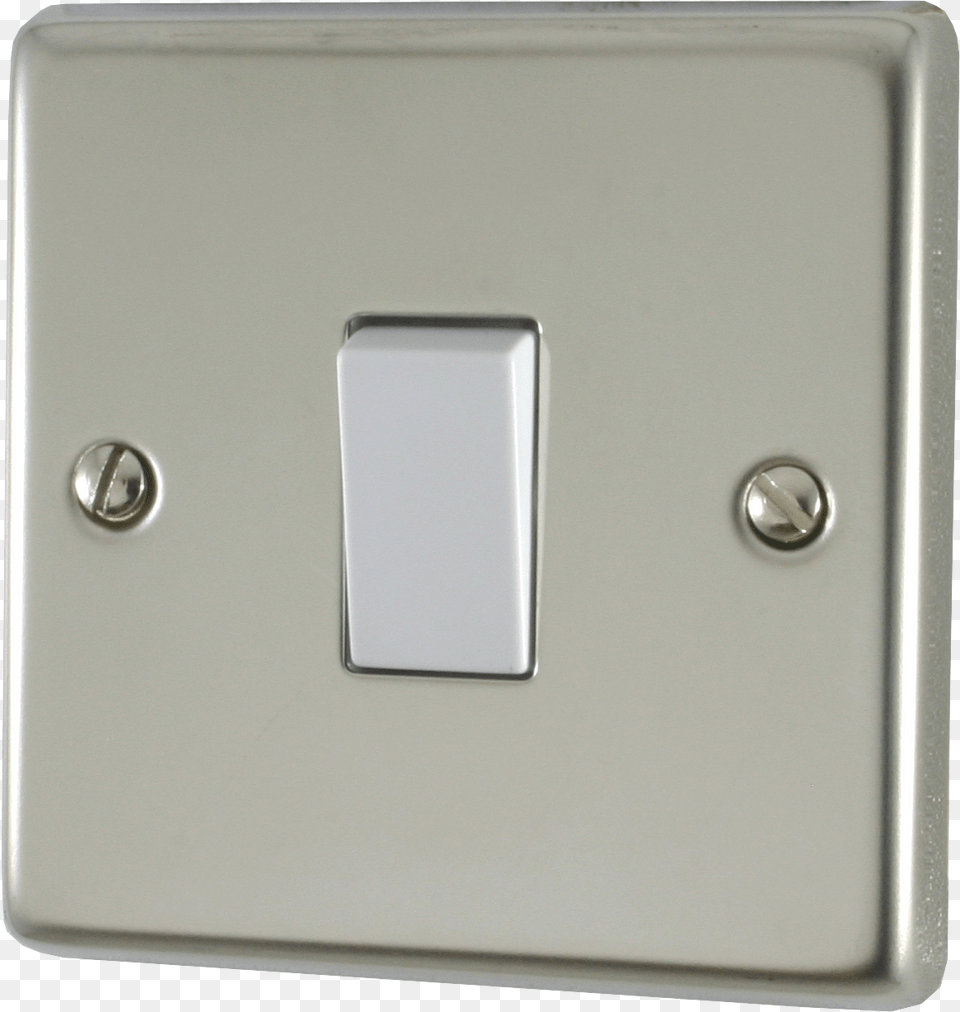 Polished Steel Light Switch, Electrical Device Png Image