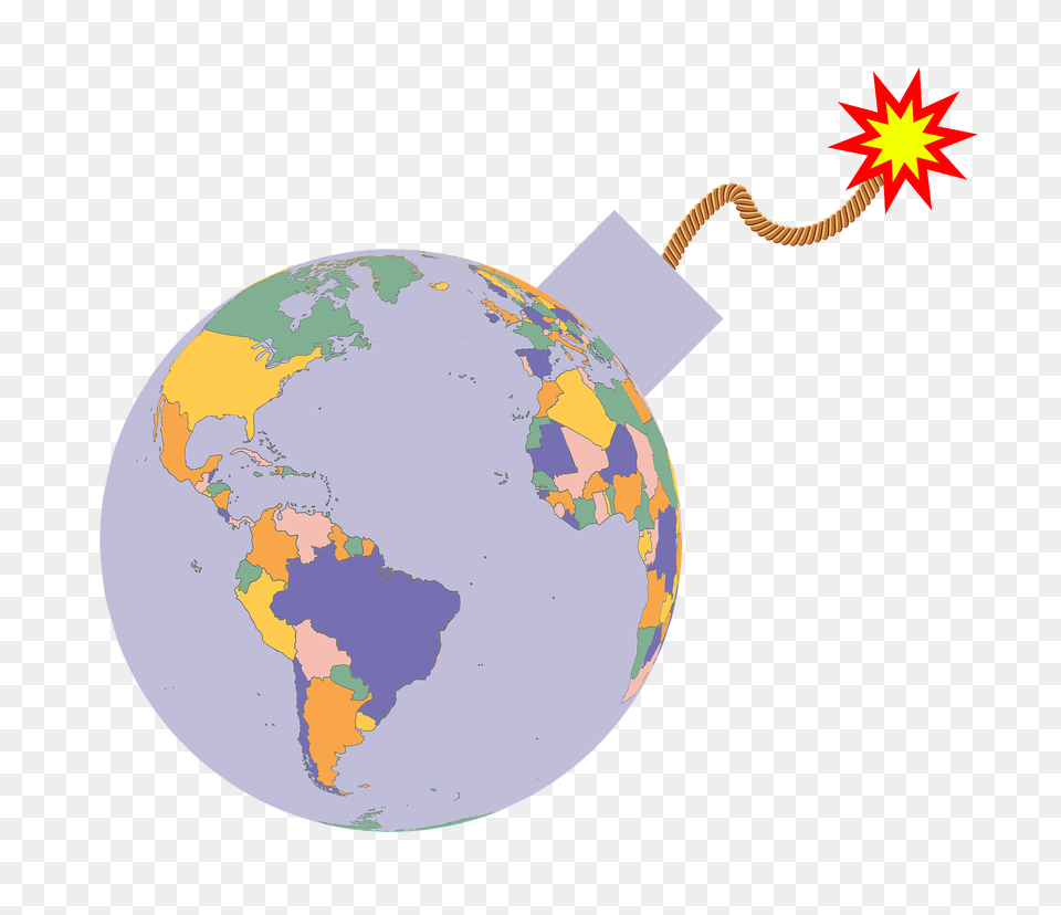 Political Map Earth Globe Bomb Clipart, Astronomy, Outer Space, Planet Free Transparent Png