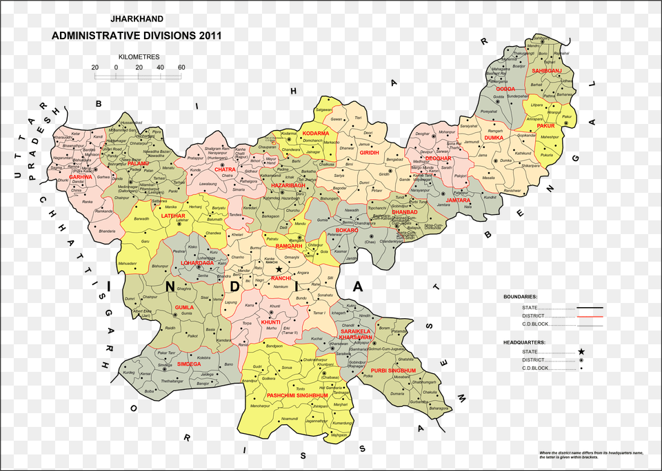 Political Map Of Jharkhand, Atlas, Chart, Diagram, Plot Free Png