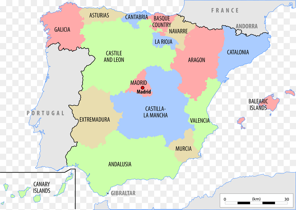 Political Map Of Spain Map Of Spain Countries, Atlas, Chart, Diagram, Plot Png Image