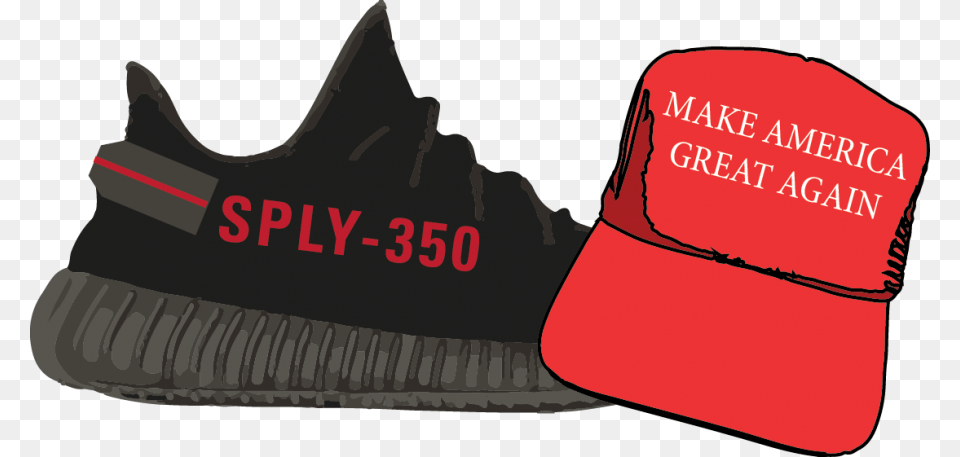 Politically Inspired Fashion Is In This Season Adidas Yeezy 350 V2 Cp9652 Size 4 Black, Baseball Cap, Cap, Clothing, Footwear Free Png