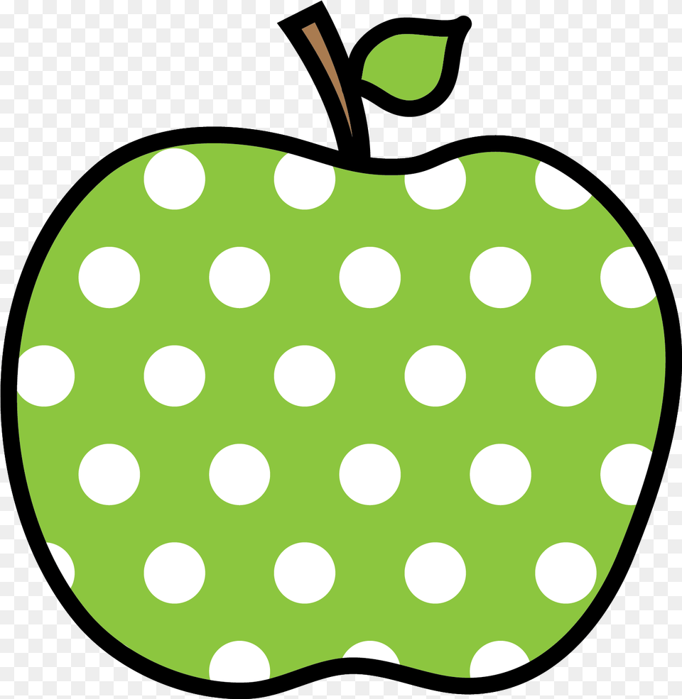 Polka Dot Apple Clipart Cute Teacher Apple Clipart, Pattern, Produce, Plant, Food Free Png