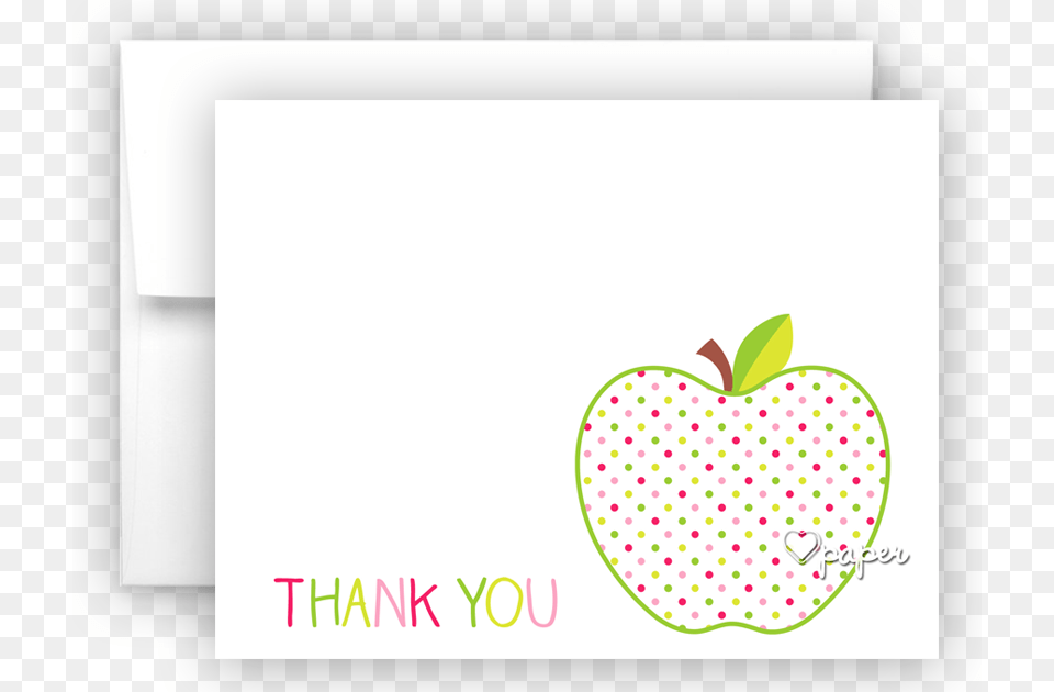 Polka Dot Apple Thank You Cards Note Card Stationery, Page, Text, White Board, Envelope Free Transparent Png