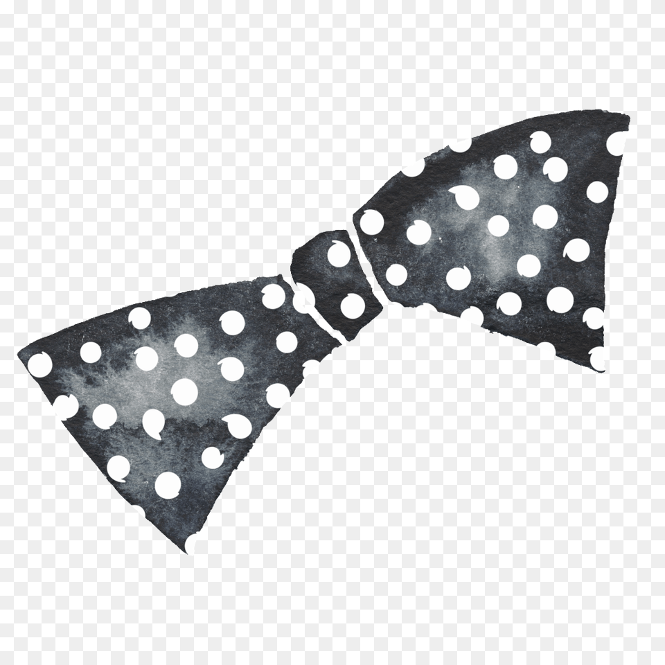 Polka Dot Bow Black And White Watercolor Fashion Transparent, Accessories, Formal Wear, Tie, Bow Tie Free Png Download