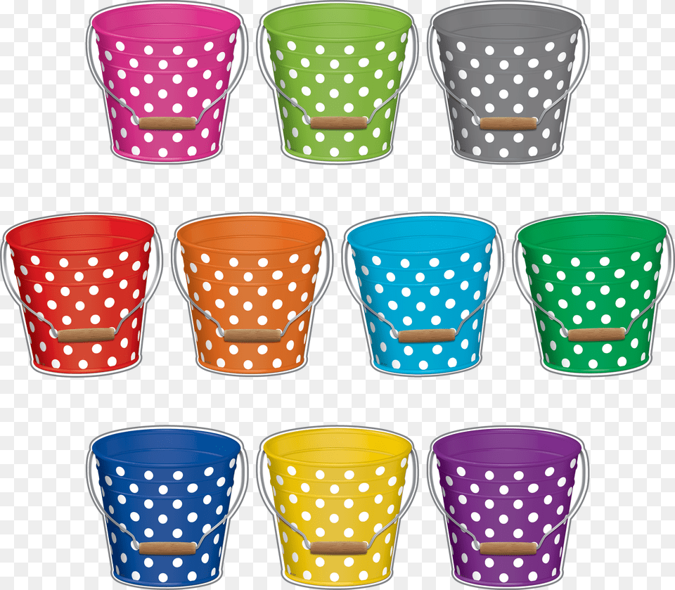 Polka Dot Buckets, Pattern, Cup, Polka Dot Free Png Download