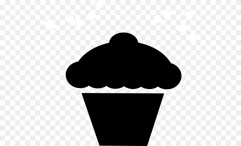 Polka Dot Cupcake Black Clip Art, Stencil, Cream, Dessert, Food Png