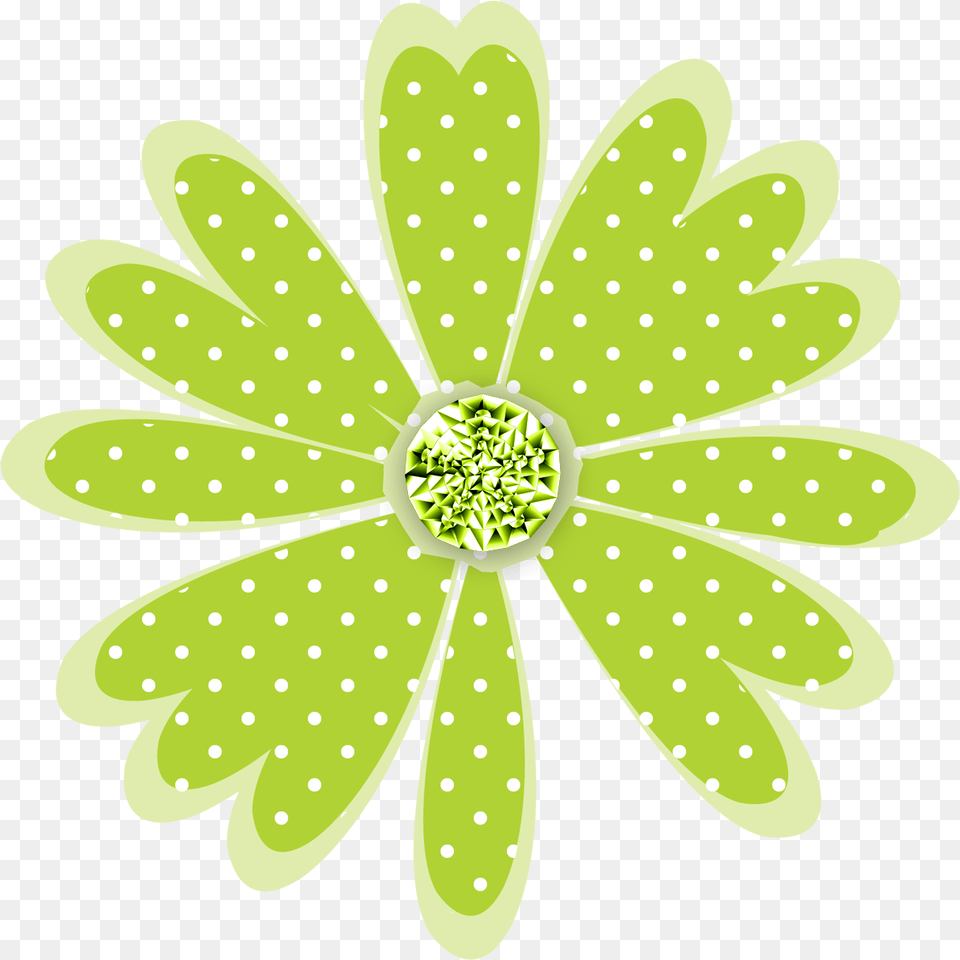 Polka Dot Daisy Lime B Dot Leaves Border Clipart, Flower, Pattern, Plant, Green Free Png