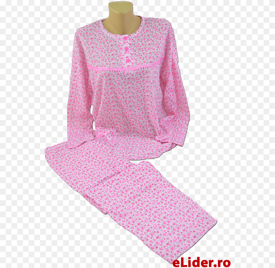 Polka Dot Pajamas Pink M Sleeve Rtv Pink Pajamas, Clothing, Blouse Free Png Download