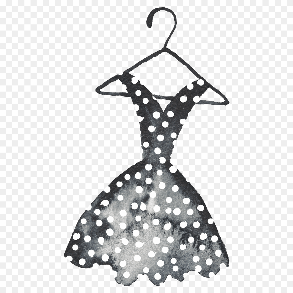 Polka Dot Skirt Black And White Watercolor Fashion Transparent, Pattern, Accessories, Formal Wear, Tie Free Png Download