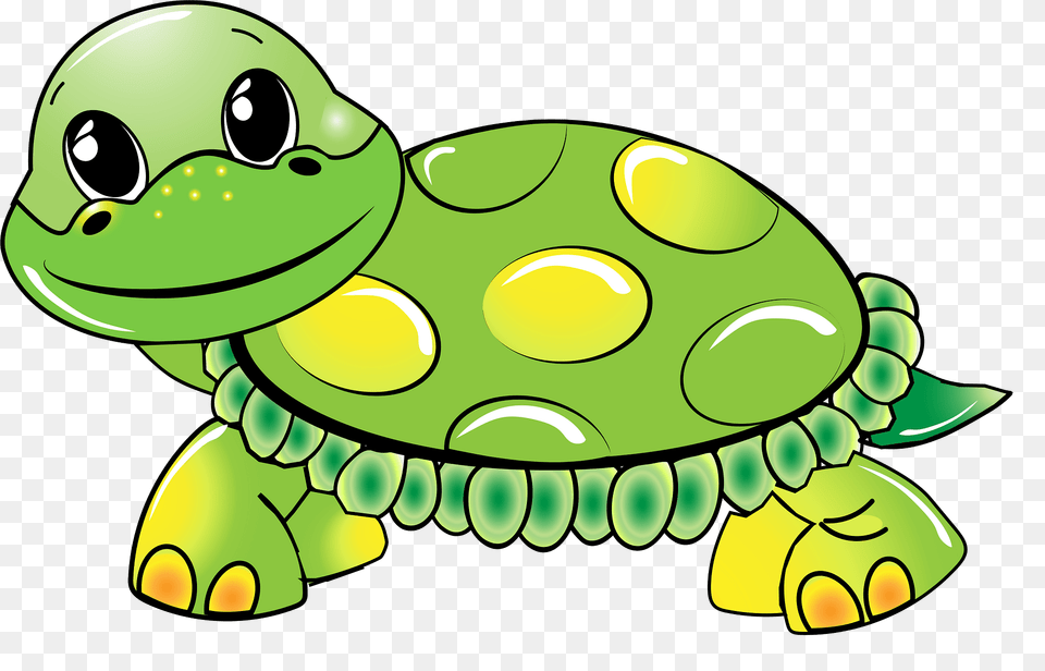 Polka Dot Turtle Clipart, Green, Animal, Lizard, Reptile Png