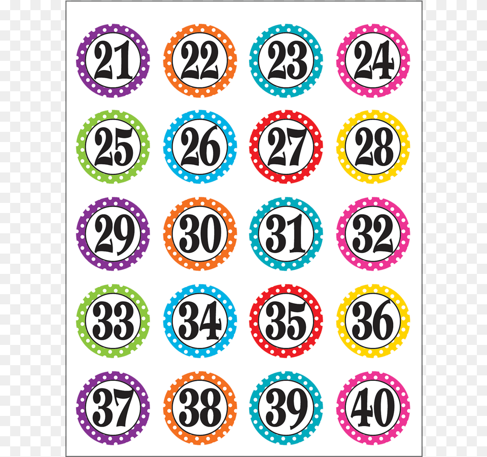 Polka Dots Numbers Stickers Alternate Image B Icon, Number, Symbol, Text Free Png Download