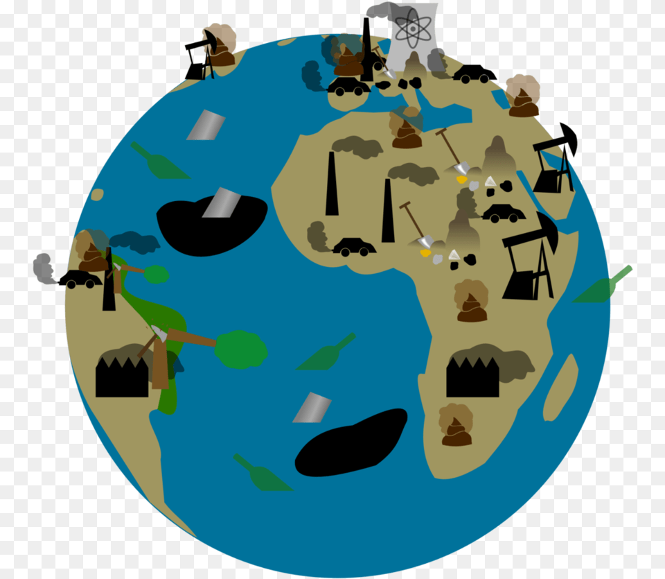 Polluted Earth Clipart, Astronomy, Outer Space, Planet, Globe Png Image