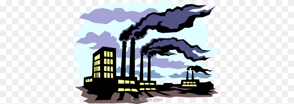 Pollution Royalty Vector Clip Art Illustration, Architecture, Building, Factory, Power Plant Free Png Download