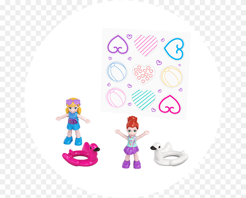 Polly Pocket Pocket World Flamingo Floatie Compact, Toy, Baby, Doll, Figurine Free Png