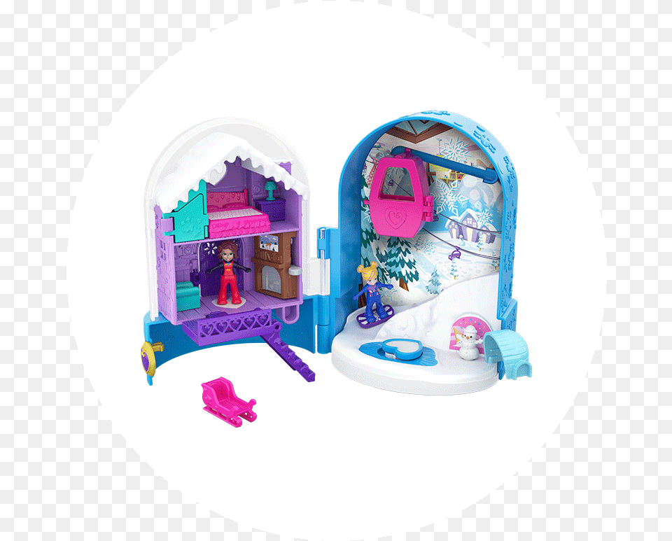 Polly Pocket Pocket World Snow Secret Compact Product Polly Pocket Cupcake, Indoors, Toy, Person Free Transparent Png