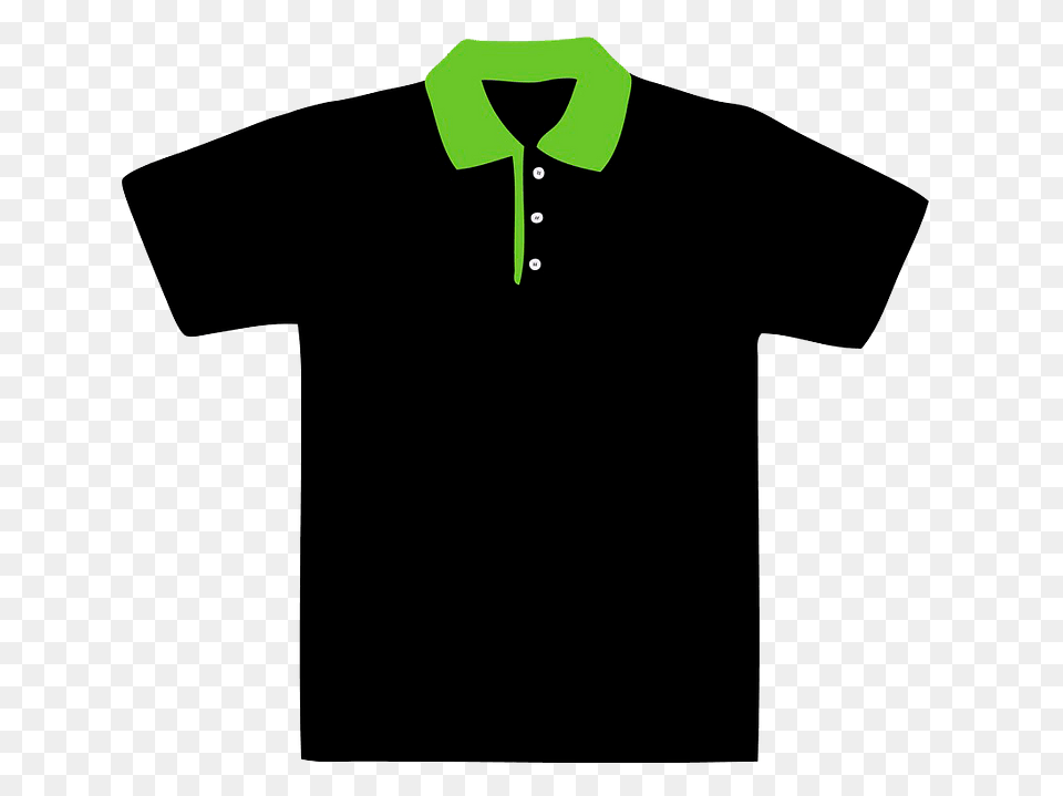 Polo Shirt With Green Collar Clipart, Clothing, T-shirt Png Image