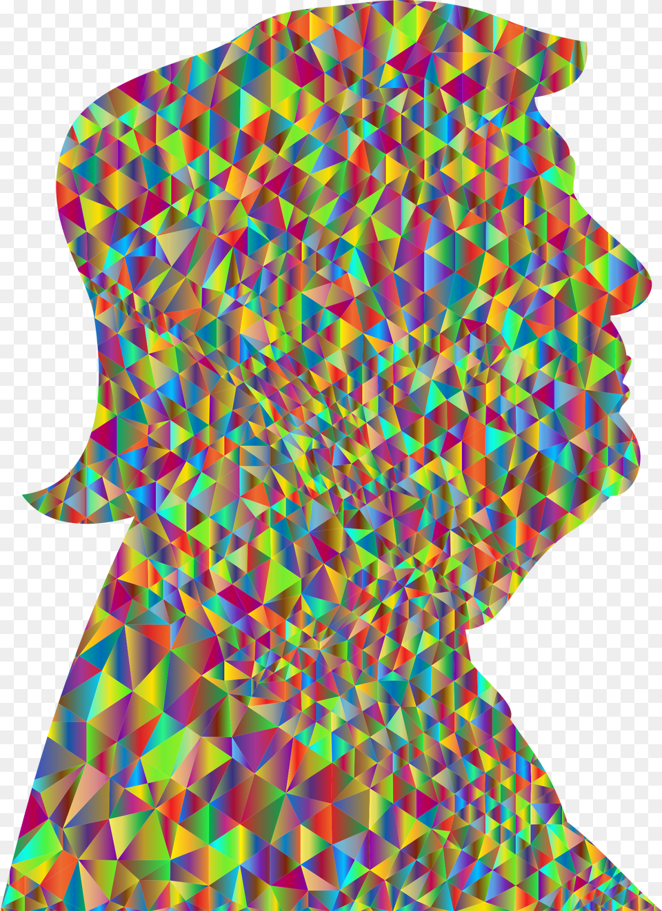 Polychromatic Low Poly Trump Profile Silhouette Clip Polychromatic, Art, Collage, Pattern, Woman Free Transparent Png