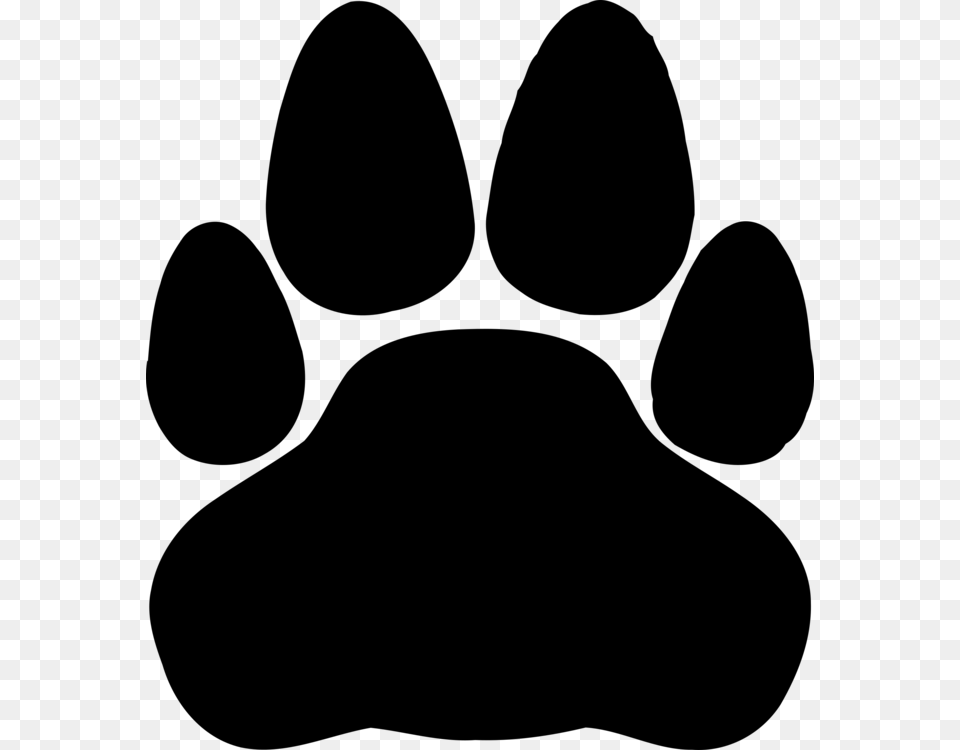 Polydactyl Cat Panther Paw Footprint, Gray Png