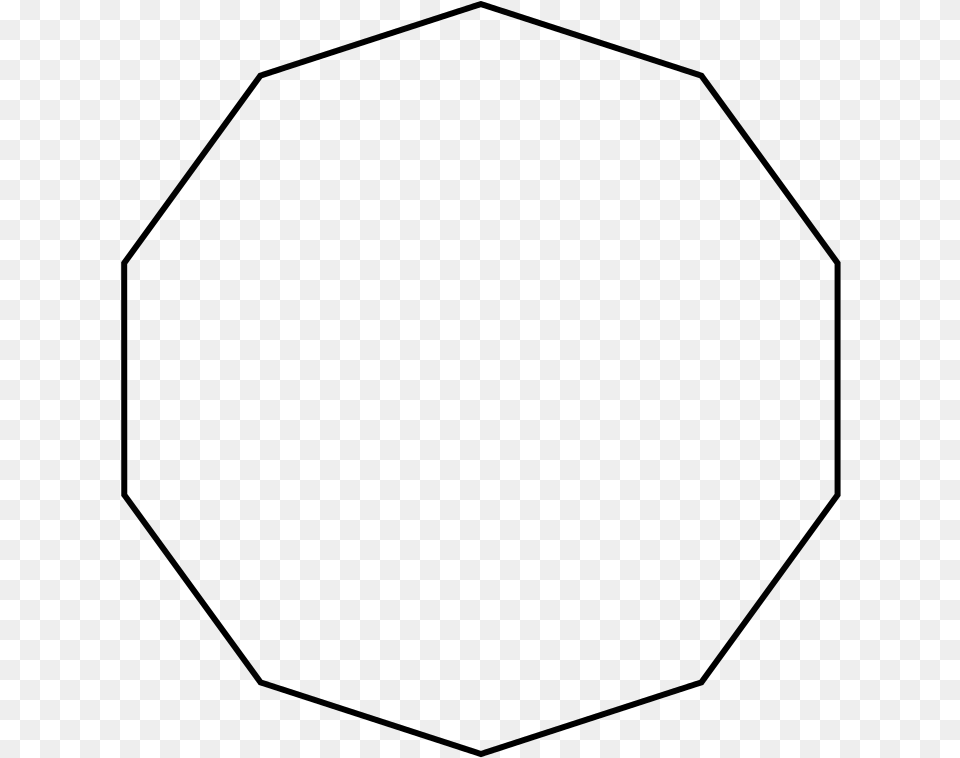 Polygon With 10 Vertices, Gray Free Png Download