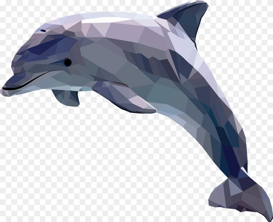 Polygonal Dolphin Clipart, Animal, Mammal, Sea Life, Fish Free Transparent Png