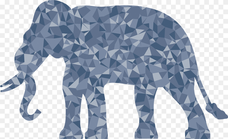 Polygonal Elephant Big Image Blue Elephant Silhouette Background, Animal, Mammal, Wildlife Free Transparent Png