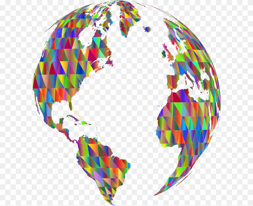 Polygonal Low Poly Polyprismatic World Globe No Bg Clip Art Globe, Sphere, Astronomy, Outer Space, Planet Free Png Download