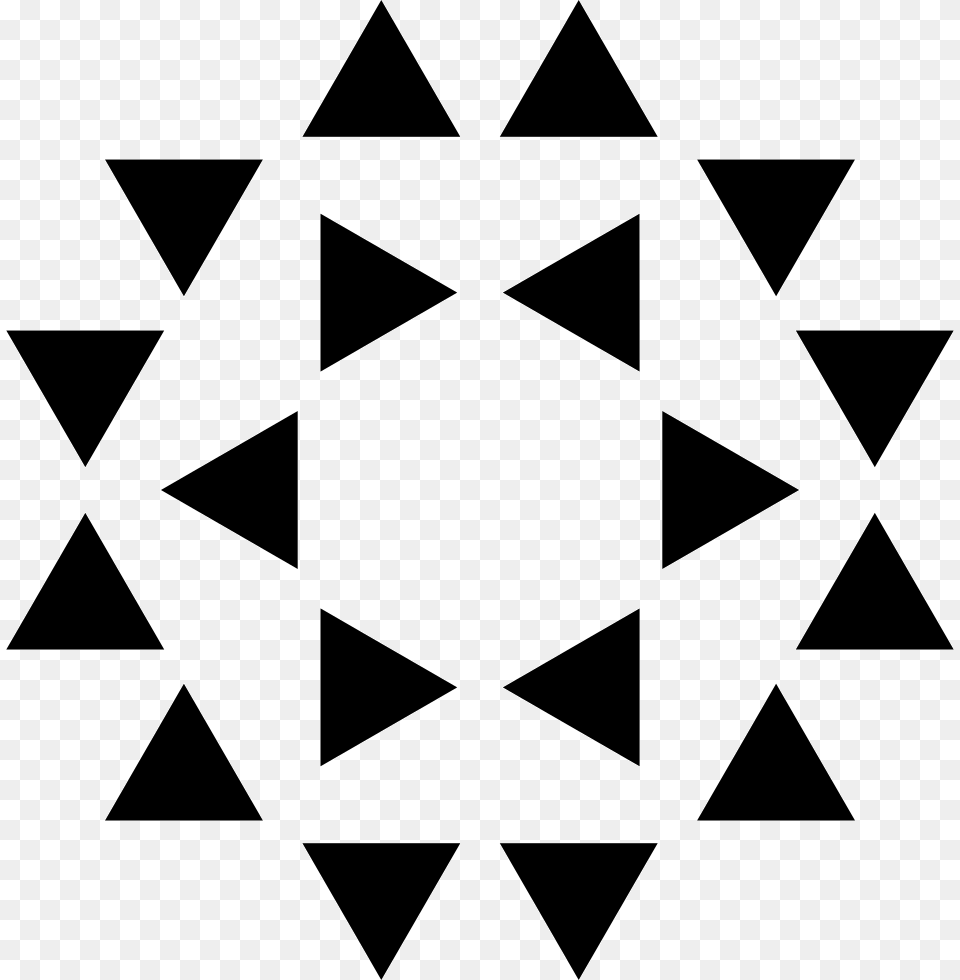 Polygonal Ornament Of Small Triangles In Star And Hexagon Shapes, Triangle, Animal, Fish, Sea Life Free Transparent Png