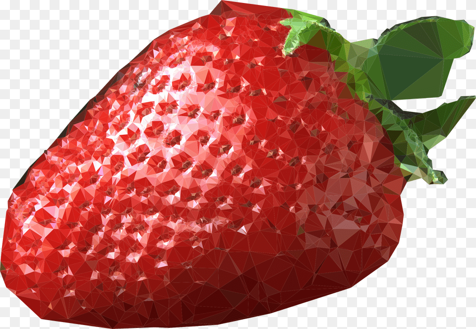 Polygonal Strawberry Clip Arts Strawberry Transparent, Berry, Food, Fruit, Plant Png Image