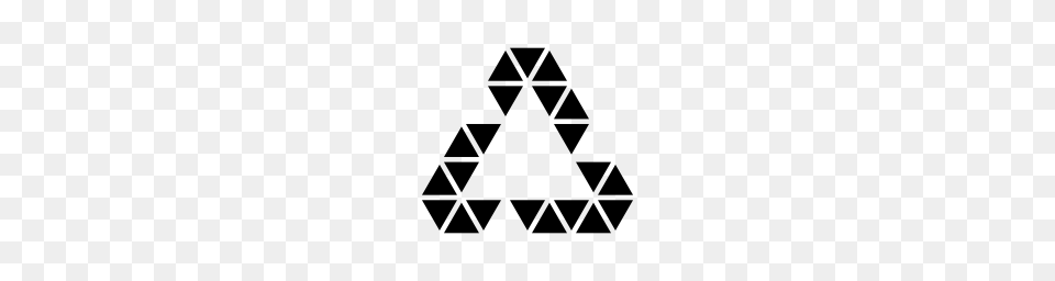 Polygonal Triangular Recycle Symbol Pngicoicns Icon, Triangle, Recycling Symbol Free Transparent Png