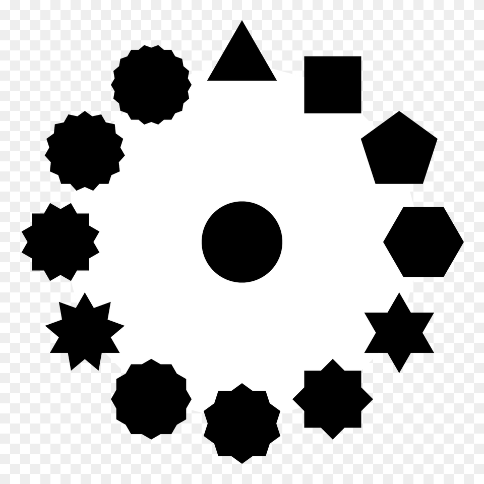 Polygons Stars And The Circle Clipart, Machine, Gear Png