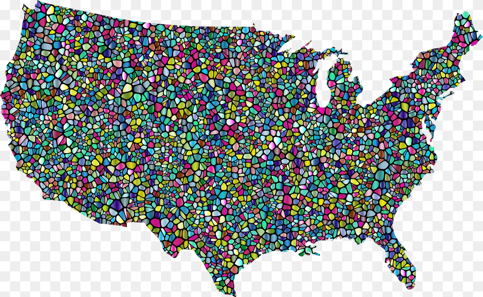 Polyprismatic Tiled United States Map With Background United States Map Background, Art, Mosaic, Tile, Paper Free Transparent Png