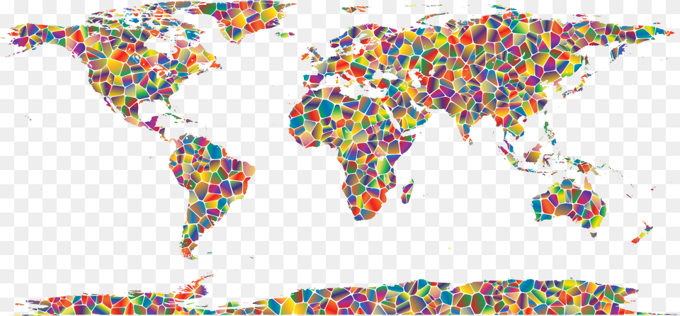 Polyprismatic Tiled World Map Clip Arts Simple High Resolution World Map, Art, Baby, Person, Chart Png Image