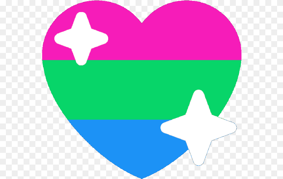 Polysexual Sparkle Heart Discord Emoji Pride Heart Emoji Discord, Symbol, Star Symbol, Person, Balloon Png