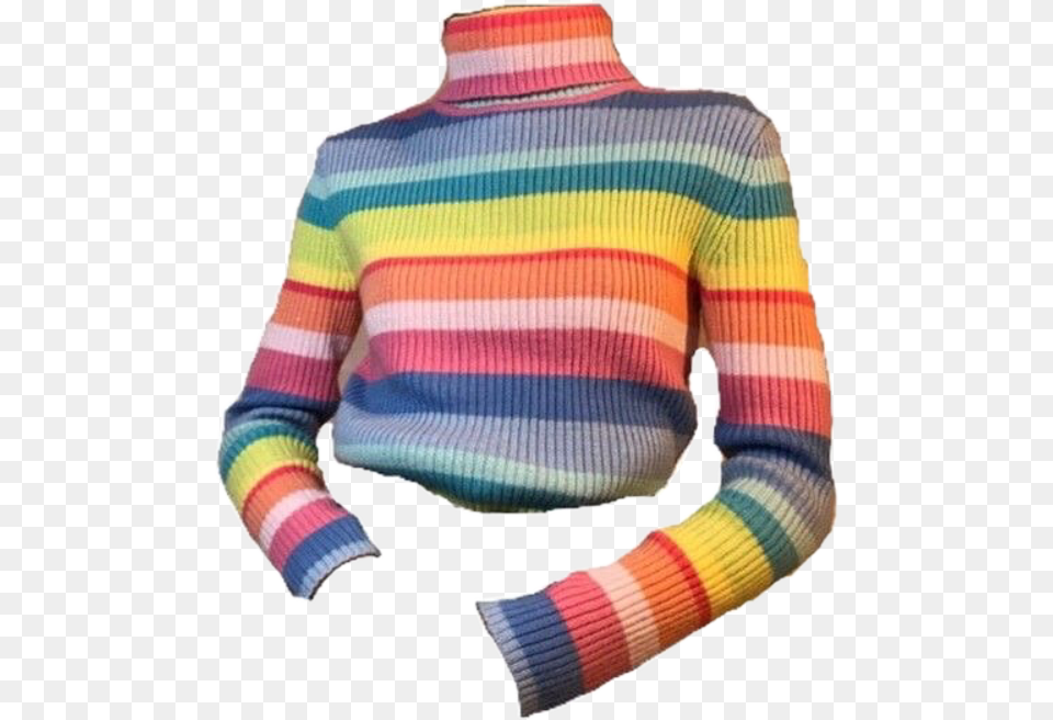 Polyvore Clothes 80s 90s Vintage Moodboard Rainbow Aesthetic Clothes, Clothing, Knitwear, Sweater, Baby Png Image
