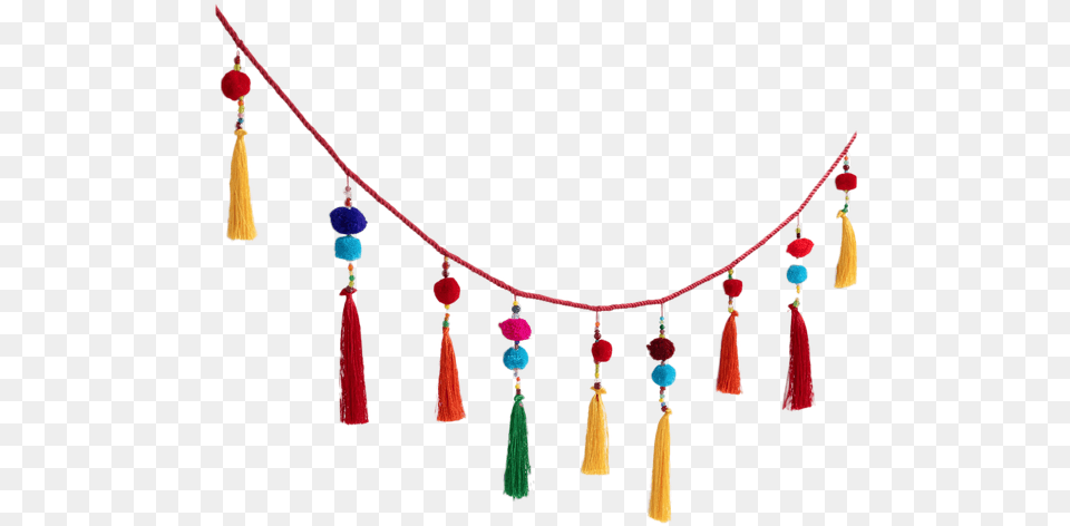 Pom And Tassel Garland Decorative, Accessories, Earring, Jewelry, Necklace Png Image
