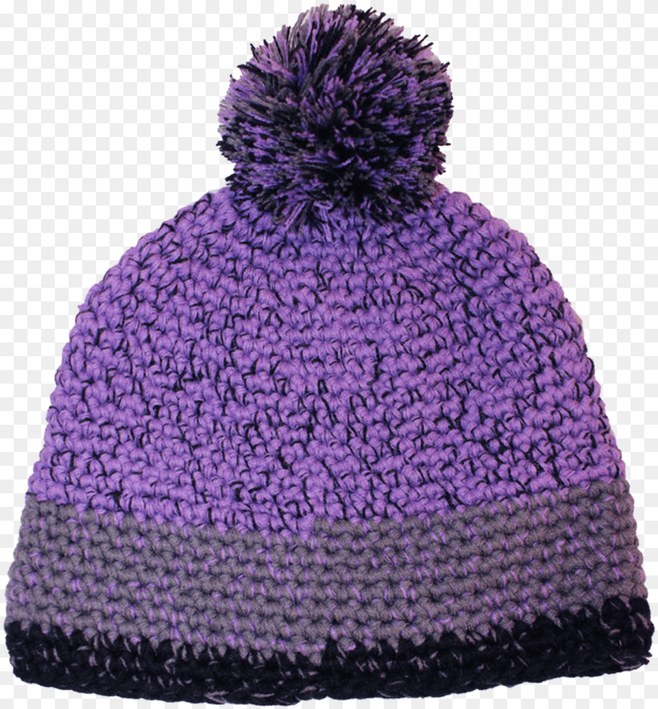 Pom Pom Knit Hat In Purple Knit Cap, Beanie, Clothing, Accessories, Bag Png