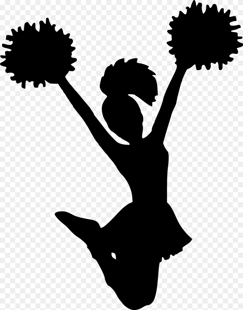 Pom Pom National Football League Cheerleading Baton Cheerleading Silhouette, Gray Free Png Download