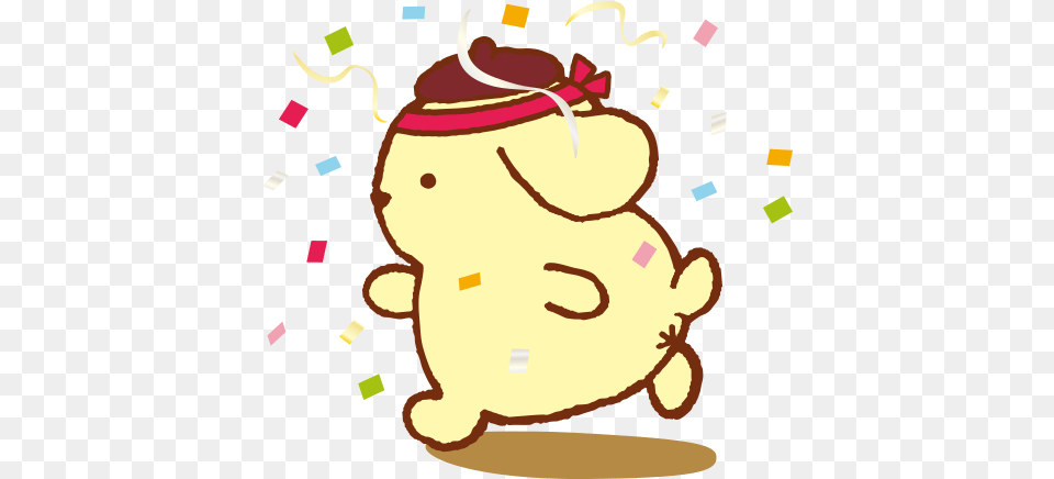 Pom Pom Purin Dashes Ahead In Sanrio39s 2016 Character Pompompurin Paper, Baby, Person, Confetti Free Transparent Png