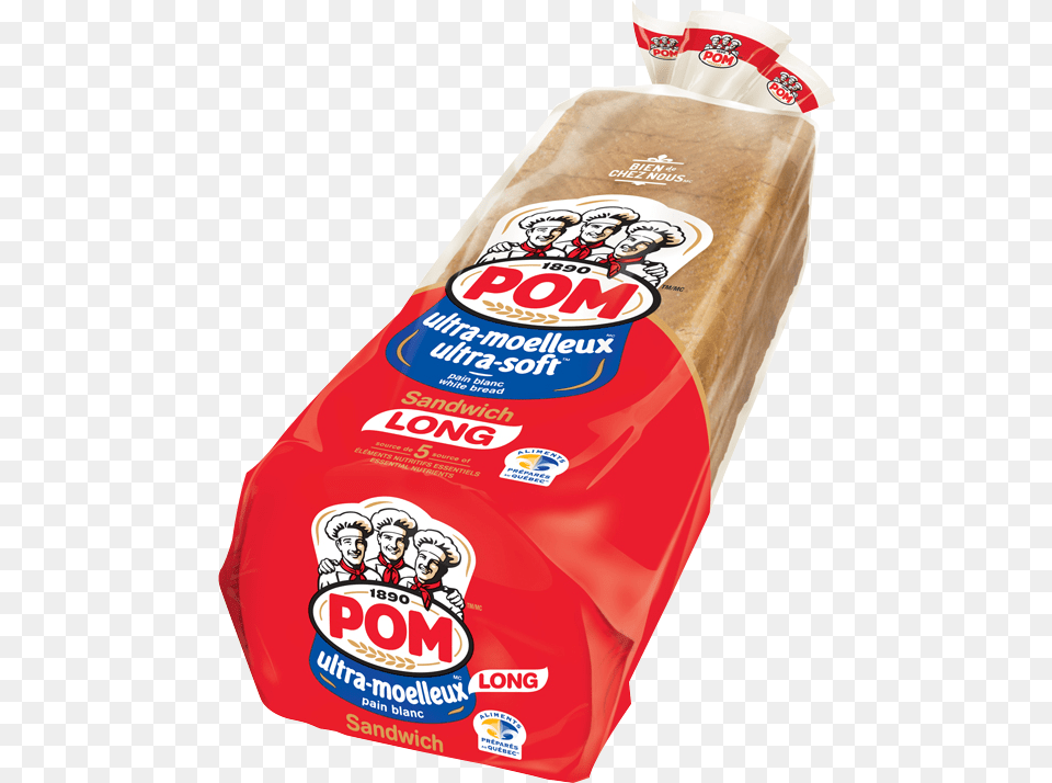 Pom Ultra Moelleux Long Sandwich White Bread Pain Tranch Sur Le Long, Food, Ketchup, Person, Face Png