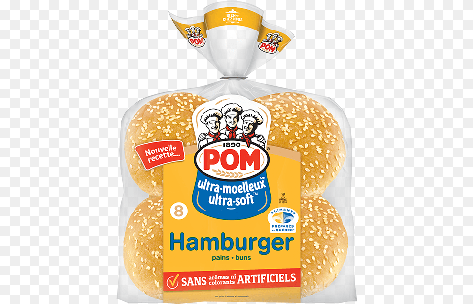 Pom Ultra Moelleux Sesame Hamburger Buns 8 Pack, Bread, Bun, Food, Baby Free Transparent Png