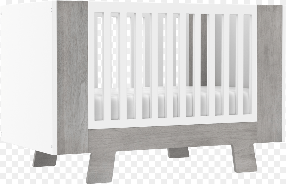 Pomelo Rustic Grey Walnut Modern Baby Crib Modern Baby Bed, Furniture, Infant Bed Free Png Download