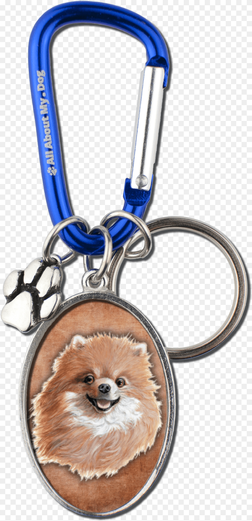 Pomeranian Cameo Carabiner Keychain Keychain, Accessories, Smoke Pipe, Animal, Canine Free Png