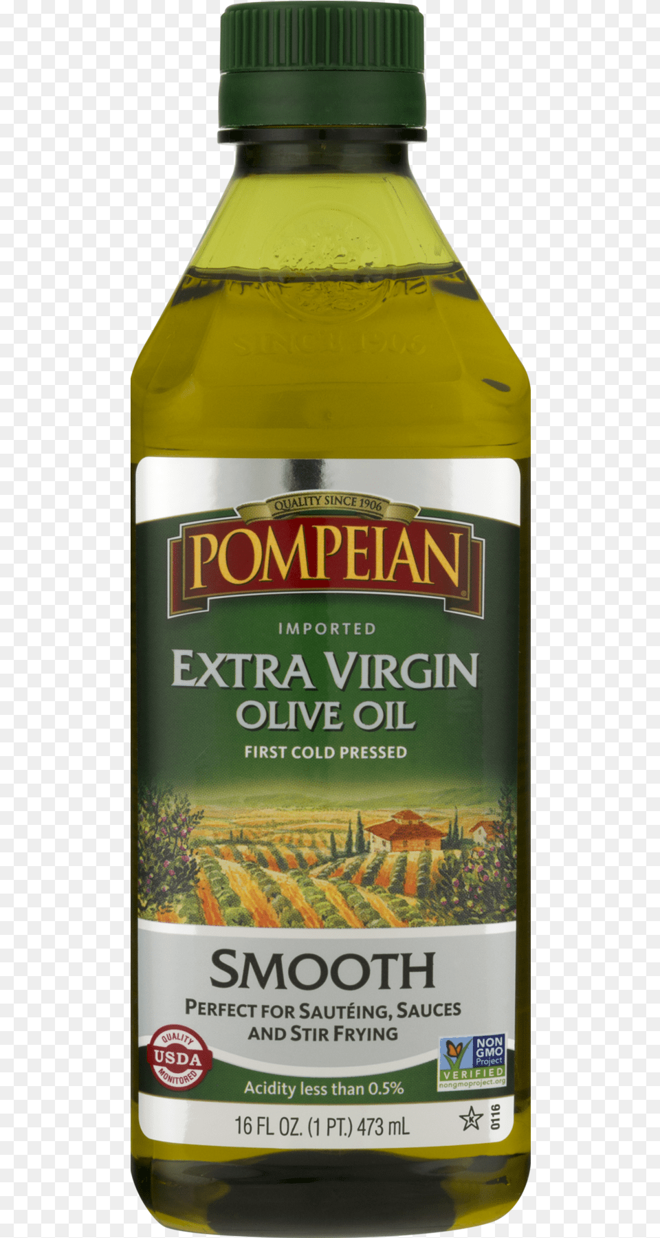 Pompeian Imported Extra Virgin Smooth Olive Oil 16 Pompeian Olive Oil, Alcohol, Beer, Beverage, Cooking Oil Free Transparent Png