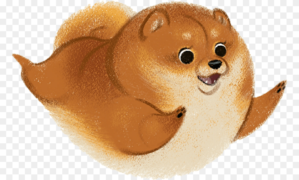 Pompom Clipart Pomeranian Cartoon, Animal, Sea Life, Fish, Canine Free Png Download