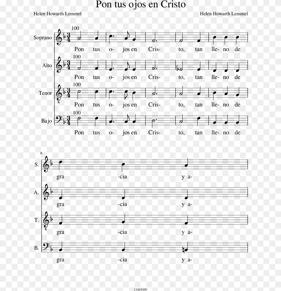 Pon Tus Ojos En Cristo Partitura, Gray Free Transparent Png