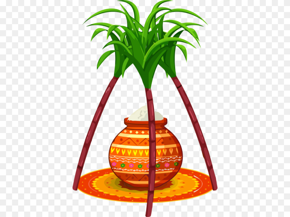 Pongal Celebration Background, Jar, Plant, Planter, Potted Plant Free Png