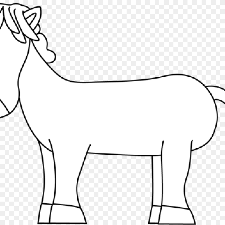 Pony Clipart Black And White, Animal, Mammal Png