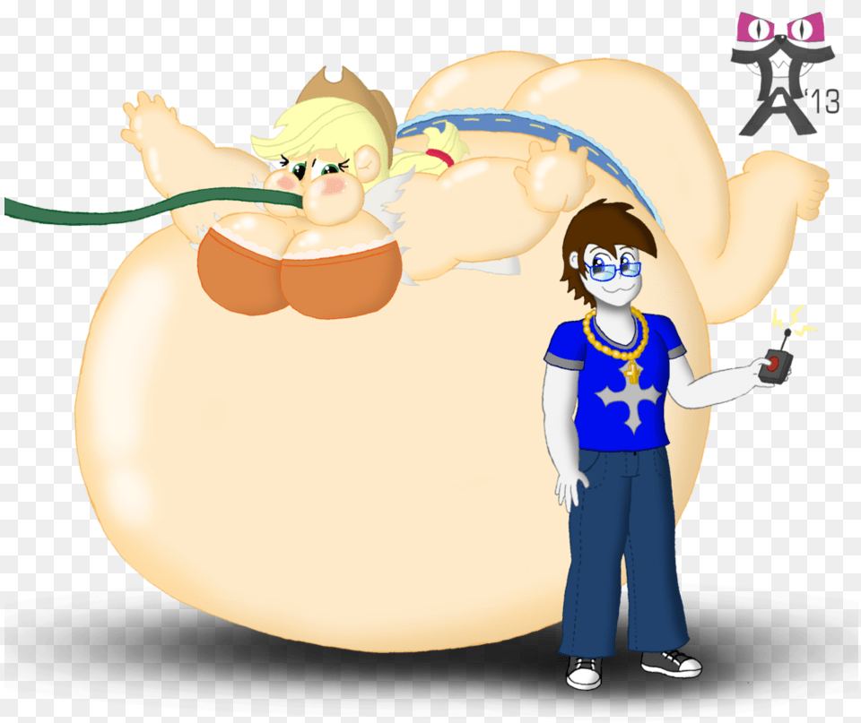 Pony Drew Eg Style With Inflated Applejack Mlp Eg Base Applejack, Book, Comics, Publication, Person Free Png